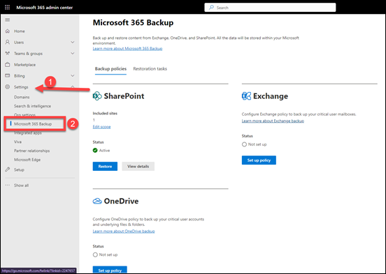 Setting Microsoft 365 Backup policies – CIAOPS